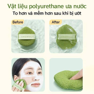 [AM. ORTALS]Bông Mút Rửa Mặt Bọt Biển AM OR TALS Hình Giọt Nước Làm Sạch Da Mặt
