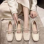 phong cách Hàn Quốc Dép sandal nữ đăng ten lưới đế bằng đế mềm mẫu hot