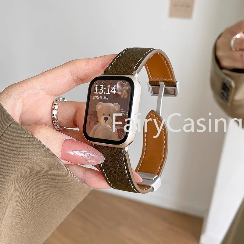 Dây Da S11 Cho Apple Watch Series 10 46mm 42 44mm 40 38 45 Mm 41mm Vòng Tay iWatch Series 4 5 6 SE 7 8 9 Ultra2 49mm