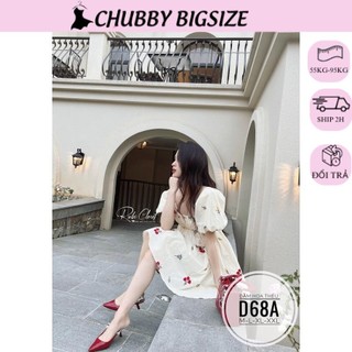 (SALE NGHĨ BÁN) (Chubby Store) Đầm hoa thêu bigsize D68A