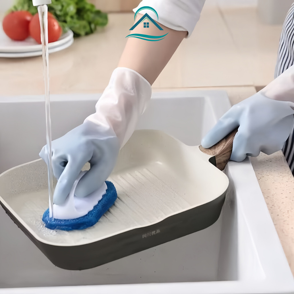 [Đơn 85k Nhận Quà] Găng tay rửa chén bát cao su tự nhiên bám dính tốt chống thấm nước