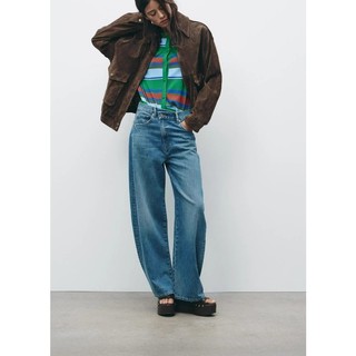 Zara Spring Sản phẩm mới dành cho nữ Retro Casual All-Match Mid-Waist Loose Jeans6688010
