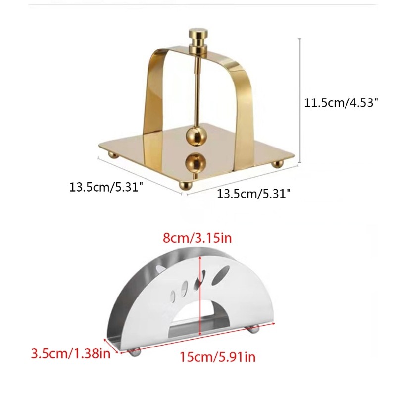 SHI Giá đỡ khăn ăn bằng thép không gỉ Giá đỡ khăn giấy độc lập Hộp đựng khăn giấy cho gia đình Ktchen Mặt bàn Bàn ăn Nap