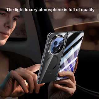 Ốp điện từ trong suốt mạ điện cho OPPO Find N5 FindN5 5G Nam châm hấp phụ kim loại Vỏ bảo vệ có kính cường lực