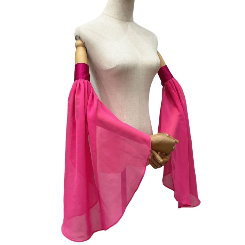 Áo Cưới Tulle Bishop Sleeves Sheer, Tay Dài, Trắng Sang Trọng cho Đám Cưới