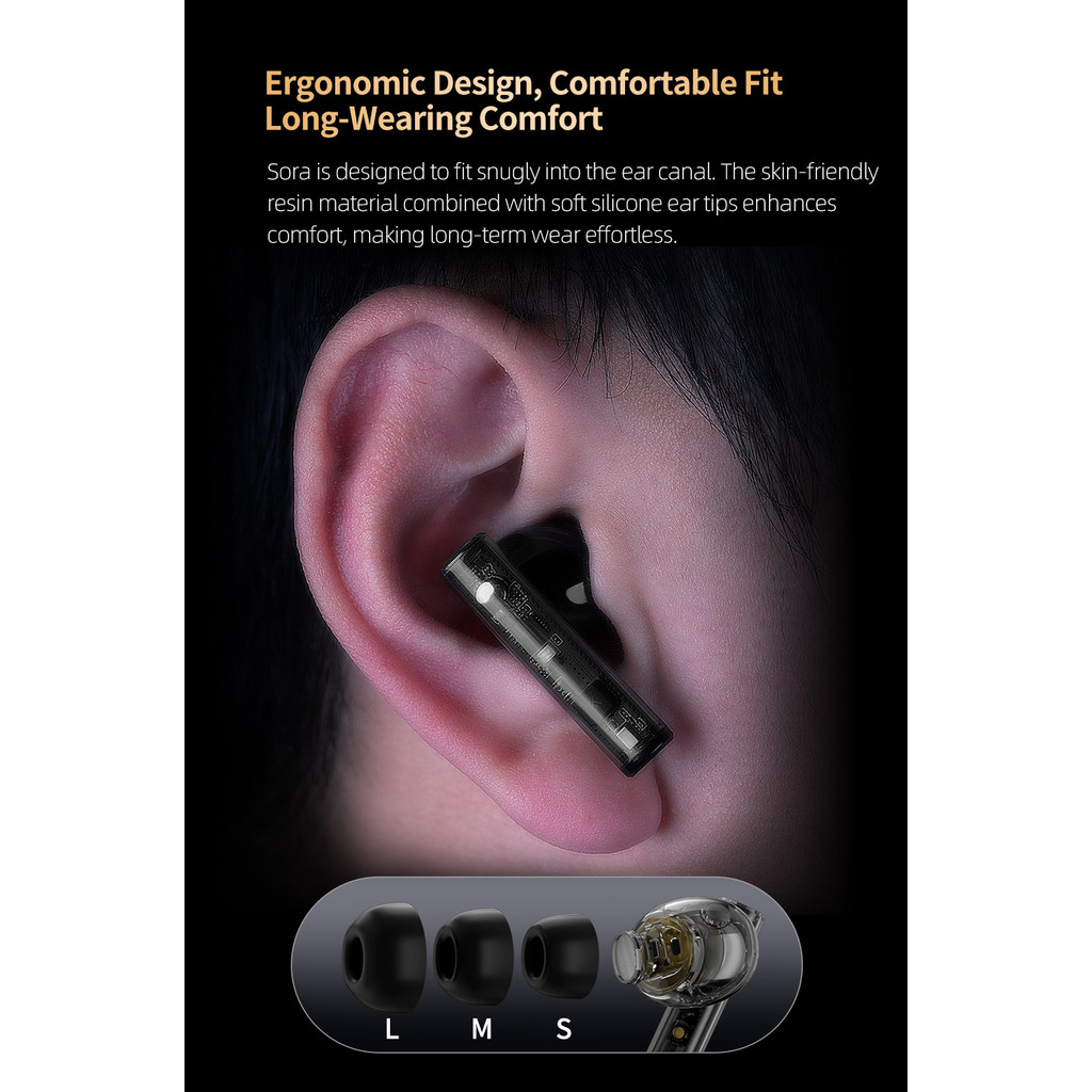 Tai nghe nhét tai KZ SoraTWS Bluetooth 5.4 độ trễ thấp Khử tiếng ồn Đầu nhạc không dây đích thực Thoải mái khi đeo