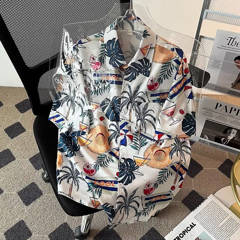 M-8xl Phiên Bản Hàn Quốc Đi Biển Áo Sơ Mi Tay Ngắn Nam Plus Size Áo Sơ Mi Rời Thường Ngày Quá Khổ Top | BigBuy360 - bigbuy360.vn