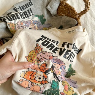 Áo thun trẻ em hè in hoạt hình Hàn Quốc, cotton dễ phối cho bé trai bé gái