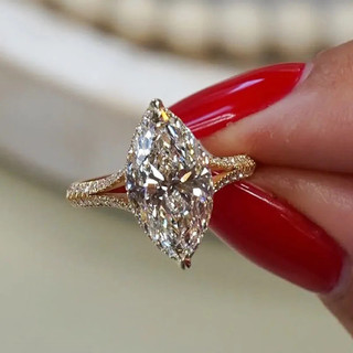 Nhẫn Zircon hình giọt nước hình giọt kim cương phong cách mới của Mỹ dành cho nữ