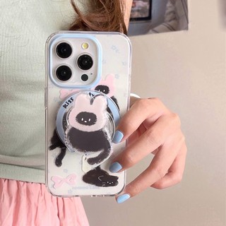 Ốp Lưng Cứng Tương Thích Với iPhone 13 14 14Pro 14ProMax 15 15Pro 15ProMax 16 16Pro 16ProMax 17 17Pro 17ProMax Vỏ Nam Châm Họa Tiết Đầu Thỏ