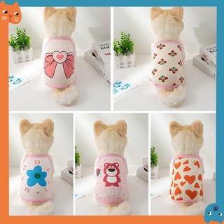 Quần Áo Thú Cưng Mùa Hè Chống Nắng Áo Vest Thoáng Khí Thoáng Khí Áo Vest Chó Con In Hình Dễ Thương Áo Thun Cho Chó Con