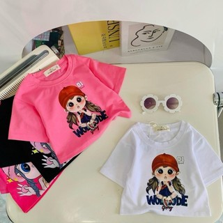 AT31-M-[tomnaukids] Áo thun cộc tay croptop bé gái họa tiết dễ thương - Size 8-35Kg