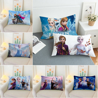Vỏ gối họa tiết Elsa và Anna Frozen, Vỏ gối hình chữ nhật bằng Polyester in một mặt, Trang trí nhà cửa, Quà tặng trẻ em (không có lõi gối)