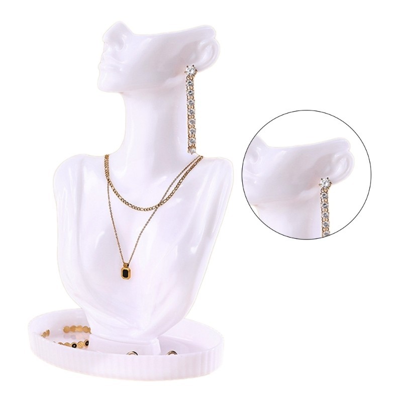 Jenniferab Vòng cổ tiện lợi Nhẫn đứng Hình nộm Giá trưng bày cho những người yêu thích trang sức