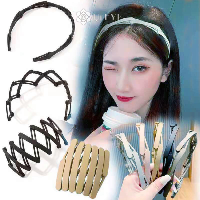 Qrhyk Di Động Chống Trơn Trượt Có Thể Thu Vào Có Thể Gập Lại Băng Đô Quấn Tóc Mới Phụ Kiện Tóc Kẹp Tóc Unisex Mới