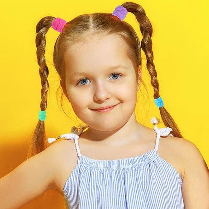 100 Dây Buộc Tóc Co Giãn Nylon Nhiều Màu Sắc Cho Bé Gái - Phụ Kiện Tóc Cho Bé Thời Trang Đuôi Ngựa