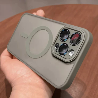 Từ Tính Sang Trọng Mờ Mờ Giáp Chống Sốc Cho iPhone 14 13 12 11 15 Pro Max Plus Cho Magsafe Sạc Không Dây