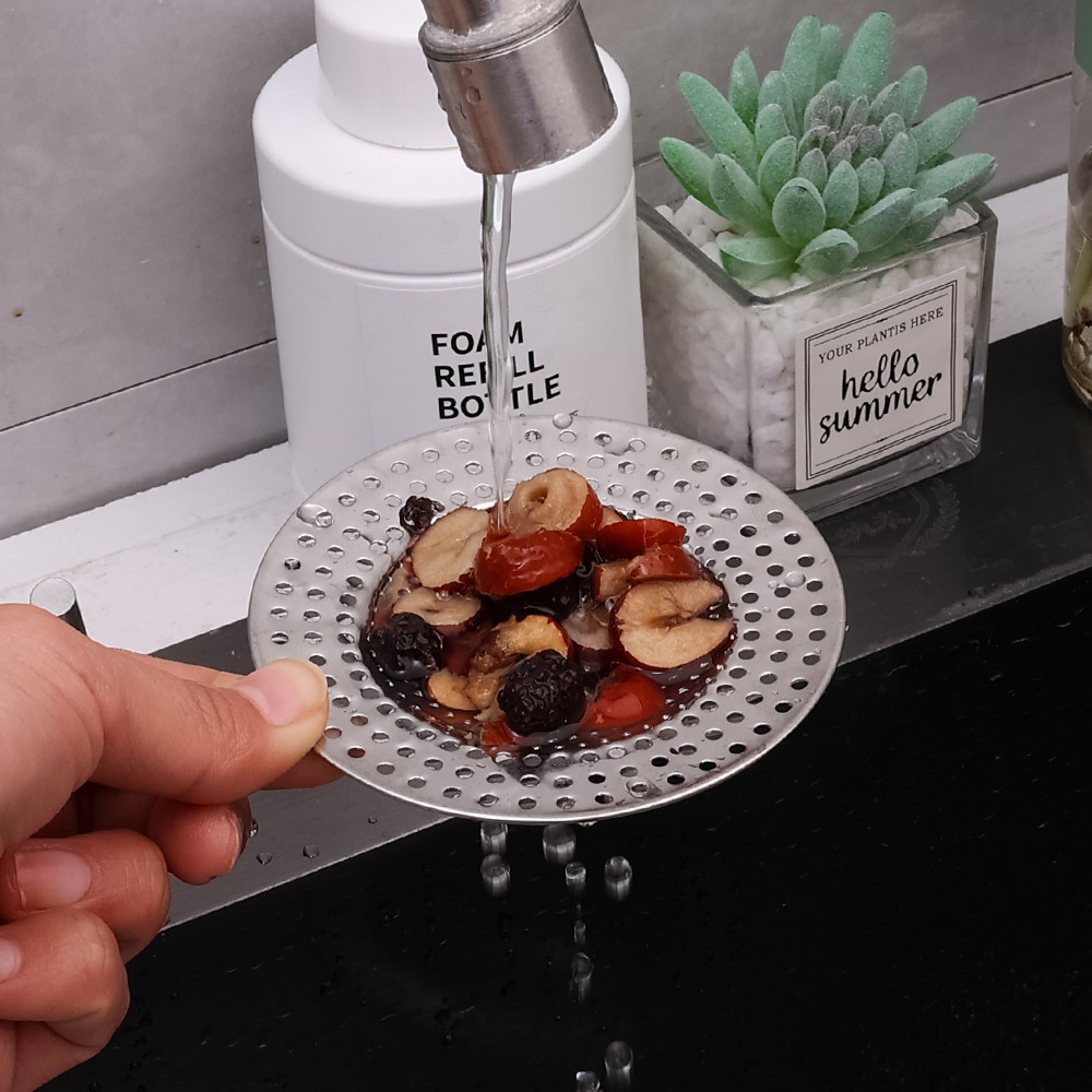 Dụng cụ lọc bồn rửa nhà bếp bằng thép không gỉ - Thoát sàn phòng tắm - Chống tắc nghẽn, Chống côn trùng, Chống mùi hôi - Bộ lọc cống vòi hoa sen lưới tròn - Bẫy tóc thoát nước bồn tắm