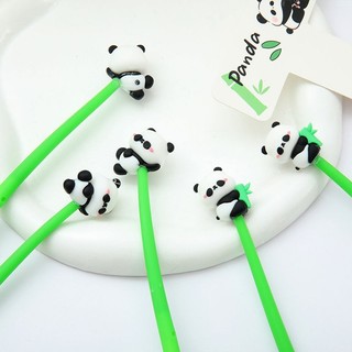 [Mực Đen] Bút Bi Silicon Thân Mềm Panda Lúc Lắc, Bút Bi Mực Gel Khô Nhanh, Mực Đều, Nét Chữ Đẹp