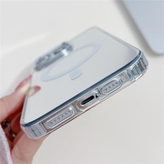 [Jlk] Dành Cho iPhone 15 Pro Max Gương Bạc Sang Trọng Khung Silicon Từ Tính Ốp Lưng Điện Thoại Cho iPhone 12 13 14 Plus Vỏ Bảo Vệ