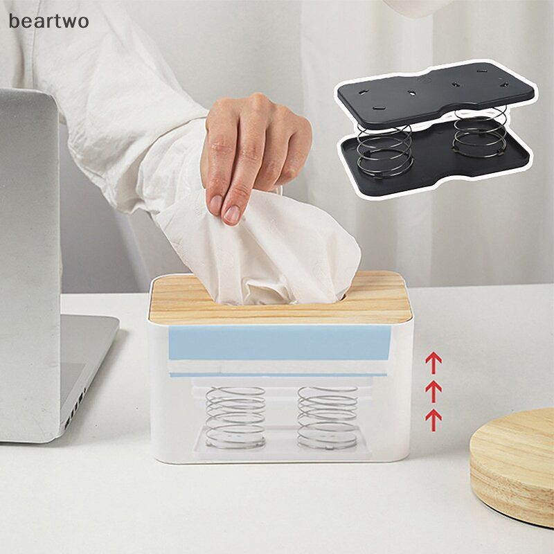 < Beartwo > Hộp đựng khăn giấy lò xo sáng tạo Hộp khăn giấy nâng tự động Hộp đựng khăn giấy ô tô đẹp