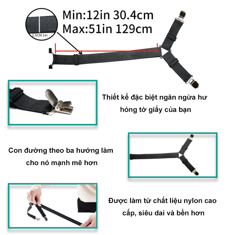 Dây Kẹp Cố Định Ga Trải Giường Chống Trượt,kẹp ga giường drap chống xê dịch ,Kẹp giữ kim loại，Thuận tiện và dễ sử dụng