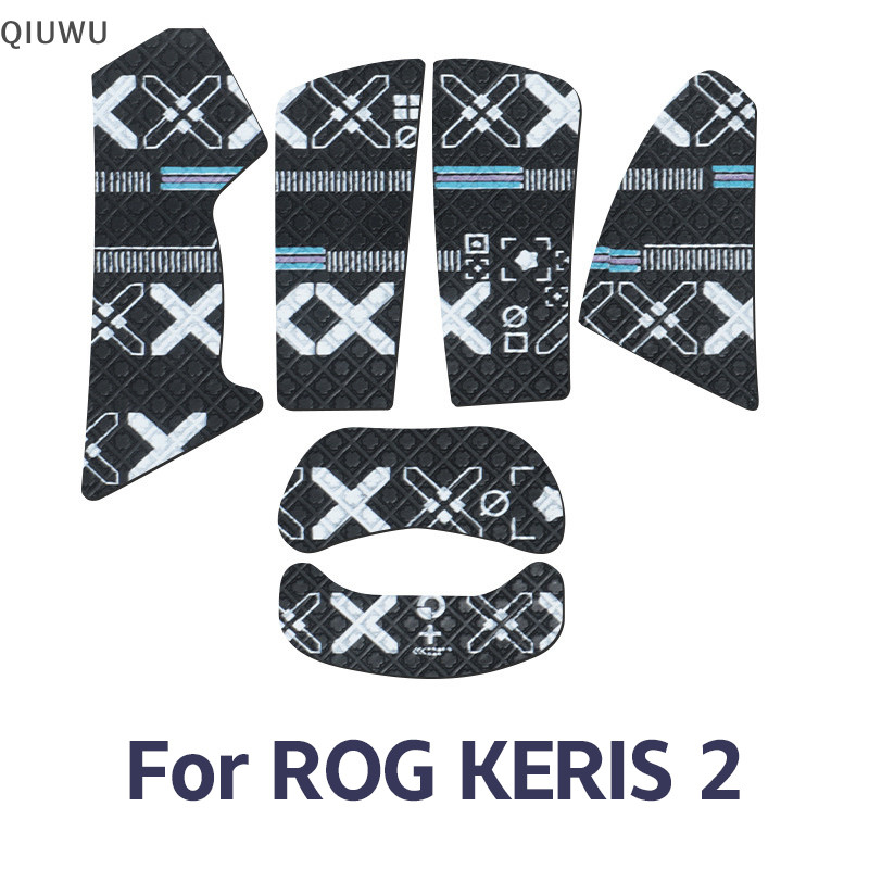 Qiuwu Chuột Grip Tape Sticker Chống Trượt Hút Mồ Hôi Cho ROG Keris 2 / 2 Ace Chuột Chơi Game Không Dây Chống Trơn Trượt Miếng Dán Game Thủ Phụ Kiện.