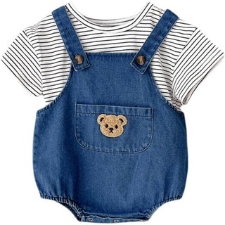 Bộ quần yếm Denim cho bé Bộ quần áo mùa hè cho bé sơ sinh Quần áo liền quần siêu dễ thương Bộ áo liền quần cho bé Onesie