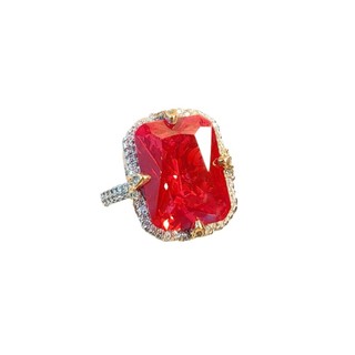 Châu Âu Mỹ ins Phong Cách Mới Phóng Đại Kim Cương Carbon Cao Nhiều Màu Sắc Ruby Corundum Phù Hợp Với Nữ