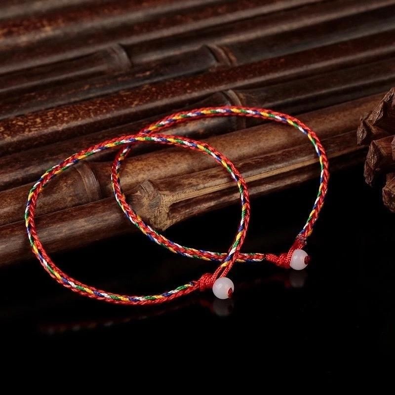 [MUA 1 TẶNG 1] Vòng Chỉ Ngũ Sắc Đã Khai Quang May Mắn Bình An Phong Thuỷ Phật Giáo Tây Tạng