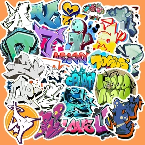 Set 50 Sticker Chữ Graffiti – Decal Trang Trí Đa Năng | Chống Nước | Dán Vali, Laptop, Tủ Lạnh