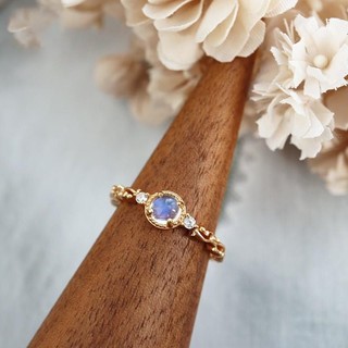 Nhẫn Đá Mặt Trăng Trắng Trong Suốt Cổ Tích Nhẫn Nữ Có Thể Điều Chỉnh Mở Phong Cách Nhật Bản Đầu Thời Trang Tinh Tế Đơn Giản Nhẫn Ngón Trỏ