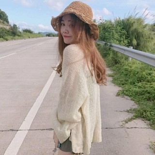 Áo len dệt kim NOOKSTORY cardigan ngoại cỡ, dáng rộng mỏng nhẹ cho mùa hè