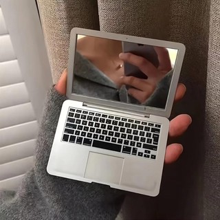 Gương Máy Tính Mini ALMA1, Gương Trang Điểm Hình Laptop Có Thể Gập Lại, Gương Bỏ Túi Di Động Chất Lượng Cao Làm Đẹp