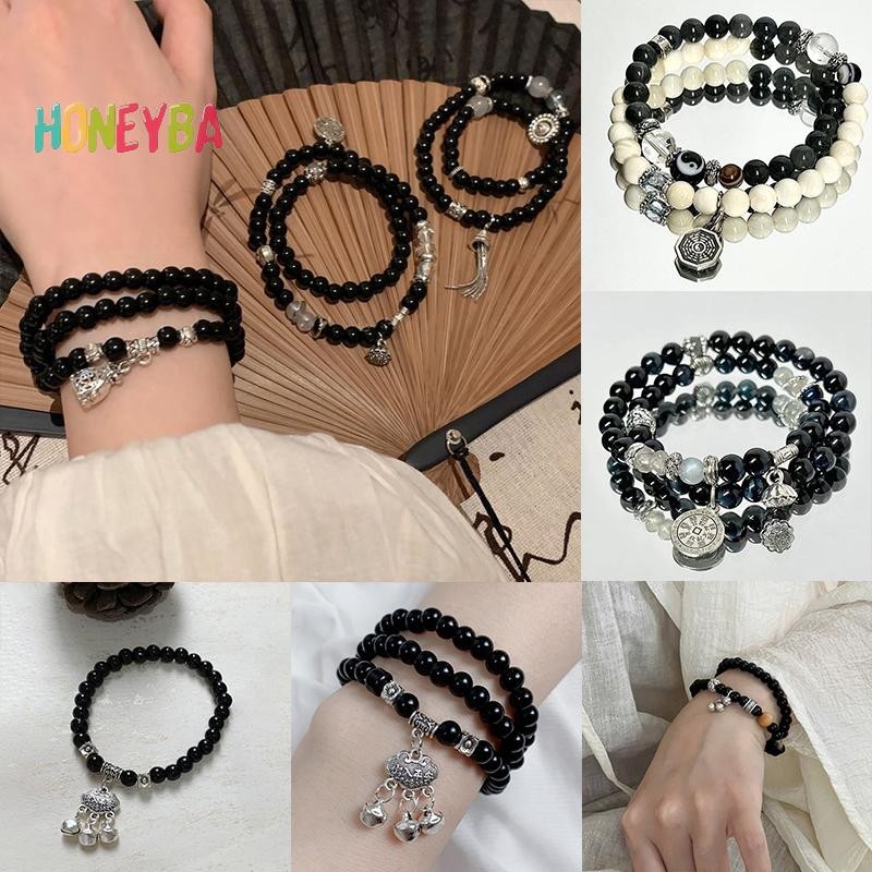< Honeyba > Phong Cách Trung Hoa Núi Ma Chi Tiêu Đính Hạt Vòng Tay Nữ Ánh Sáng Sang Trọng Cao Cấp Cảm Giác Vintage Cá Tính Tay Món Quà Trang Sức