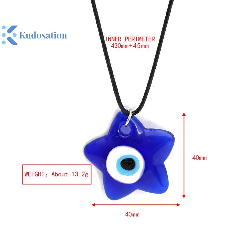 Kudosation Quỷ Mặt Dây Chuyền Vòng Cổ Dành Cho Nữ Ngôi Sao Trái Tim Tròn Kính Xanh Ten Xương Đòn Dây Chuyền Vintage Trang Sức Phụ Kiện