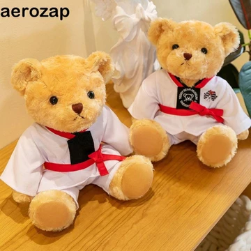 Homesogood Đồ chơi nhồi bông hình gấu Taekwondo, Đồ chơi nhồi bông gấu bông PP, Đồ chơi ngủ cho bé Kong-Fu Bộ sưu tập mềm Búp bê gấu mềm nhồi bông Trang trí