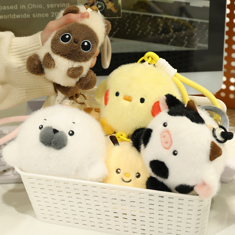 Kawaii Động Vật Sang Trọng Đồ Chơi Mèo Dễ Thương Bò Thỏ Sang Trọng Búp Bê Mặt Dây Chuyền Móc Khóa Ong Vui Nhộn Đồ Chơi Nhồi Bông Để Bàn Ba Lô Trang Trí Mềm Mại Cho Bé Đồ Chơi Làm Dịu Trẻ Em Quà Tặng Sinh Nhật Trao Đổi