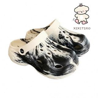 Xixitiao Phiên Bản Hàn Quốc Thời Trang Sáng Tạo Smudge Baotou Lỗ Giày Phong Cách Đường Phố Thể Thao Sinh Viên Mùa Hè Mặc Ngoài Đế Dày Giày Đi Biển Nữ