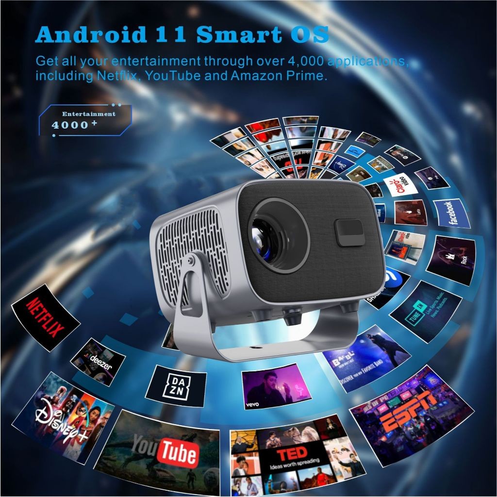 Máy Chiếu Mini KAW K670 Full HD xoay 360, Kết Nối Không Dây, Xem Phim Tại Nhà  Dễ Dùng, Tiện Lợi