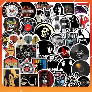 Hộp 50 Miếng Dán Sticker Hình ROCK BAND - Chống Thấm Nước Đa Năng Dùng Trang Trí Vali, Laptop, Tủ Lạnh | Gì Cũng In