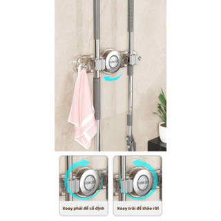 Móc Treo Chổi Kẹp Treo Cây Lau Nhà Hút Chân Không Siêu Chắc, Giá Móc Treo Đồ Đa Năng Chịu Lực Tốt NGÓI HOME - MTC03