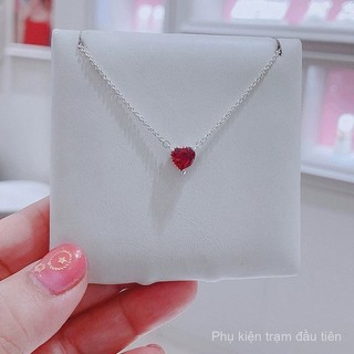 Còn hàng Dây chuyền xương đòn hình trái tim đỏ vàng lông vũ Shining Moon