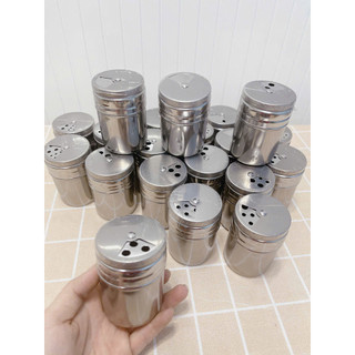 Lọ đựng tăm, hũ hạt tiêu bằng inox 304 nắp xoay loại xịn - Trường An VN
