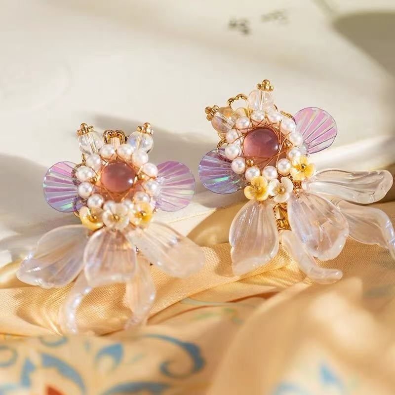 MAUROPOLI [Sẵn Sàng] Cặp Thủy Tinh Cá Vàng Giao Hưởng Siêu Cổ Tích - Kẹp Phụ Kiên Tóc Dễ Thương Cho Cô Gái Hanfu