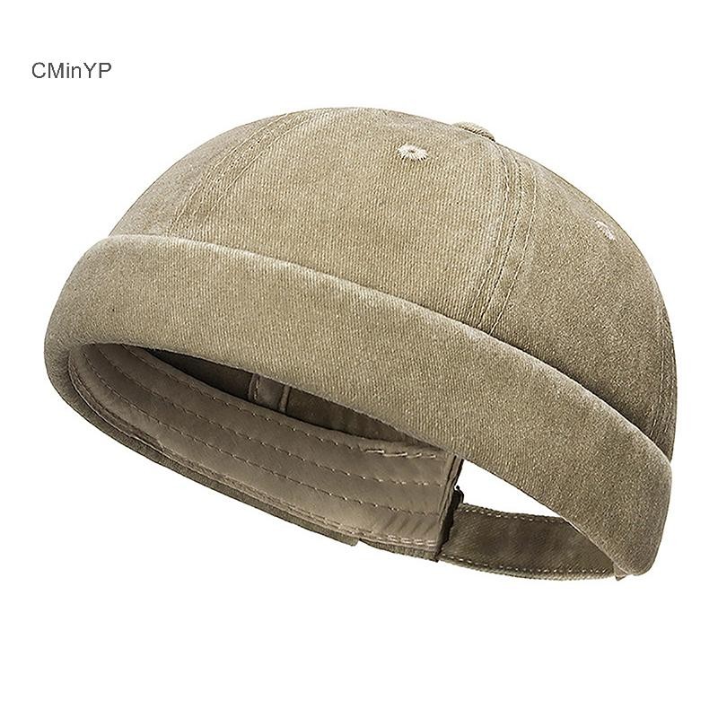 Cminyp Mũ Thời Trang Không Vành Mũ Chắc Chắn Skullcap Màu Trơn Thủy Thủ Mũ Beanie Mũ Nam Nữ Mũ Xô Có Thể Điều Chỉnh Bố Nón Vinh Quang