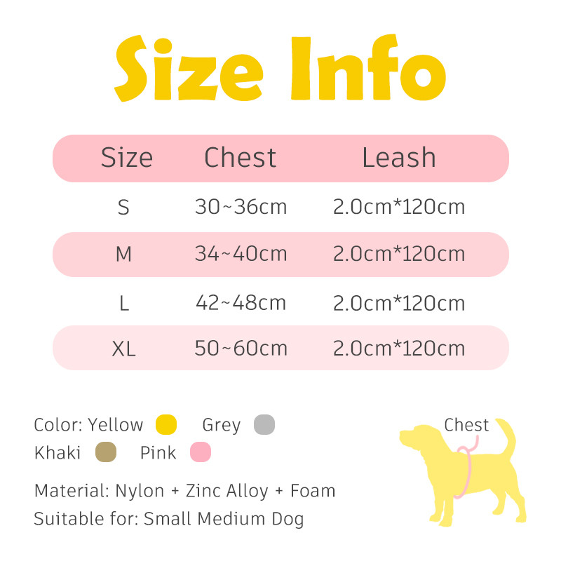 Hamshmoc Thời Trang Chó Dây Và Dây Xích Bộ Có Thể Điều Chỉnh Phản Quang Thú Cưng Vest Thoải Mái Dây Dẫn Bền Có Tay Cầm Mềm Cho Chó Ngoài Trời