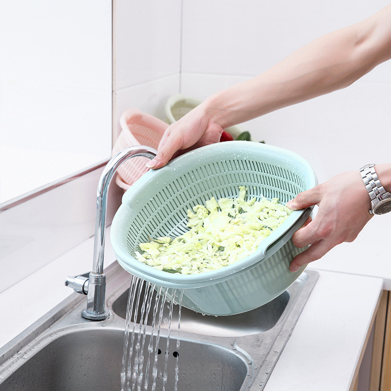 bộ rổ rửa rau củ quả 2 lớp đẹp,nhựa tốt,chất lượng