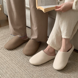 Xixitiao Tất Cả Năm Đa Năng Nam Nữ Sinh Đế Mềm Đơn Giản Tắt Tiếng Trong Nhà Vải Lanh Cotton Dép