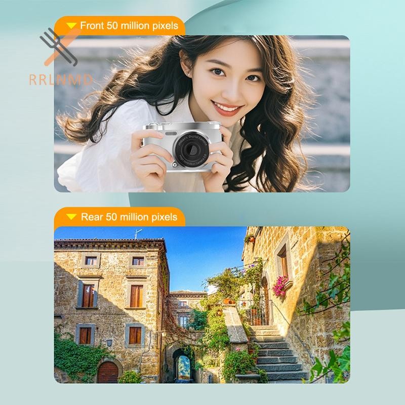 Máy quay Video di động RRLNMD CCD 5MP Tự động lấy nét 8X Zoom Màn hình 2,4 Inch Retro Vlogging Cam cho trẻ em Trẻ em Người mới bắt đầu MỚI